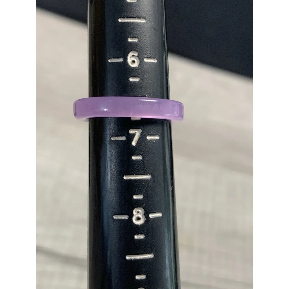 Colorful Acrylic Ring - Transparent Resin Band Round Ring Purple